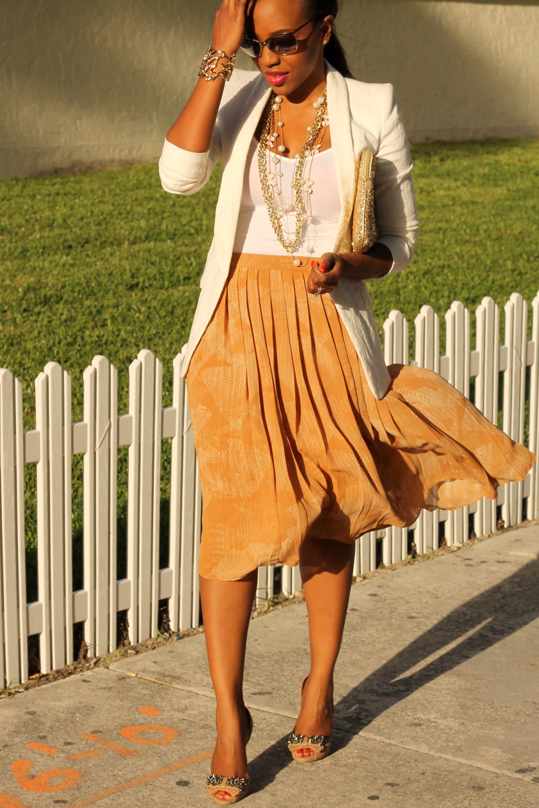 NuSophisticate_Pleated Skirt + Structured Jacket